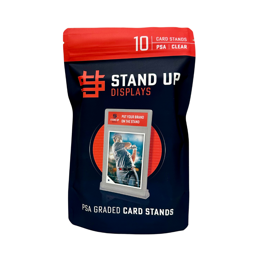 Basic Stands - PSA - Clear - 10 Pack Stand Up Displays Basic Stands - PSA - Clear - 10 Pack Stand Up Displays