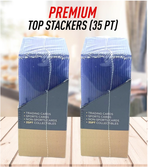 Premium Top Stackers (w/ Film) 35pt Card Loaders (25 Pack) - Vanity Slabs Brand
