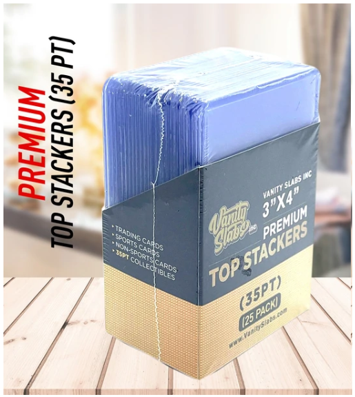 Premium Top Stackers (w/ Film) 35pt Card Loaders (25 Pack) - Vanity Slabs Brand